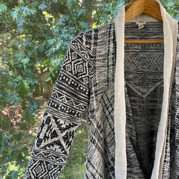 Anthropologie Tiny Mazarine Black And White Cardigan Sweater Size S - Picture 4 of 9